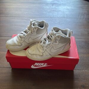 Size 13.5C Nike Court Borough MID white tennis shoes